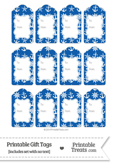 Blue Nautical Gift Tags from PrintableTreats.com