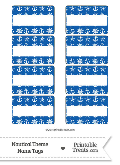Blue Nautical Name Tags from PrintableTreats.com