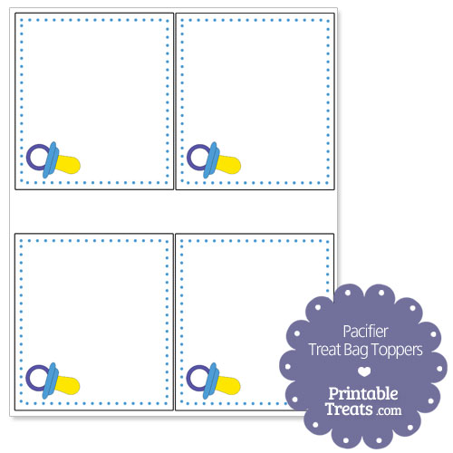 blue pacifier treat bag toppers