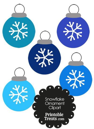 Blue Snowflake Ornament Clipart from PrintableTreats.com