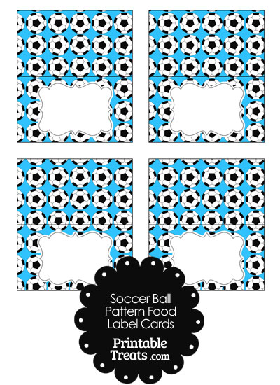 Blue Soccer Ball Pattern Food Labels from PrintableTreats.com