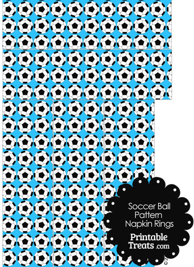 Blue Soccer Ball Pattern Napkin Rings from PrintableTreats.com