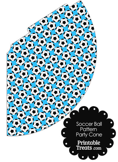 Blue Soccer Ball Pattern Party Cone from PrintableTreats.com