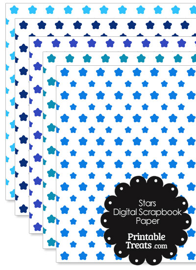 Blue Star Digital Scrapbook Paper from PrintableTreats.com