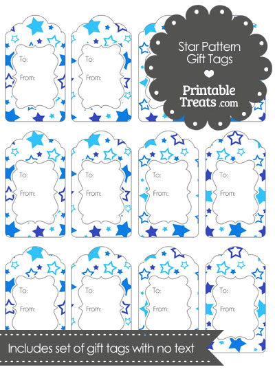 Blue Star Pattern Gift Tags from PrintableTreats.com