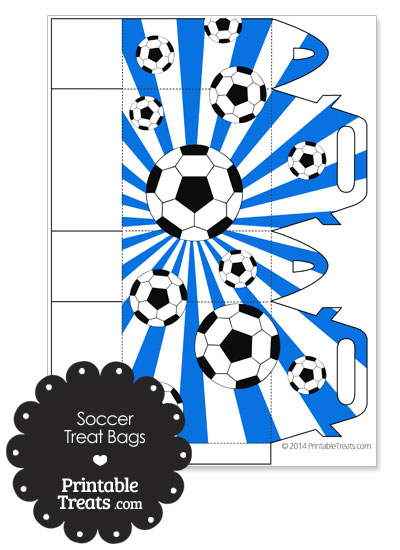 Blue Sunburst Soccer Party Treat Bags from PrintableTreats.com