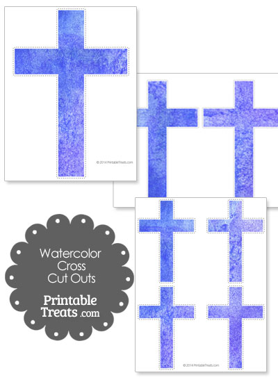 Blue Watercolor Cross Cut Outs from PrintableTreats.com