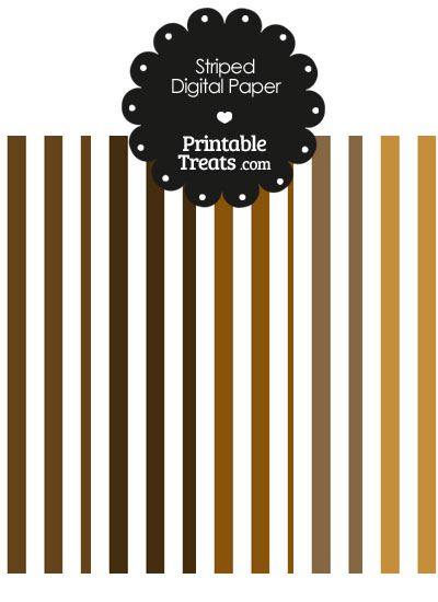 Brown and White Vertical Striped Digital Scrapbook Paper from PrintableTreats.com