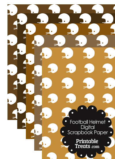 Brown Background Football Helmet Digital Scrapbook Paper from PrintableTreats.com