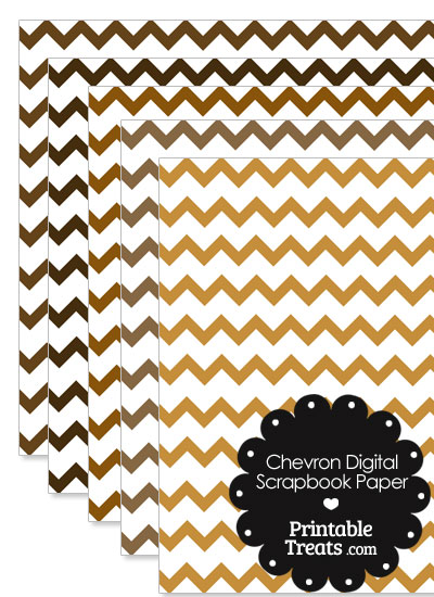 Brown Chevron Digital Scrapbook Paper from PrintableTreats.com