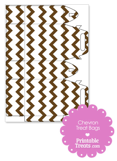 Brown Chevron Treat Bags to Print from PrintableTreats.com