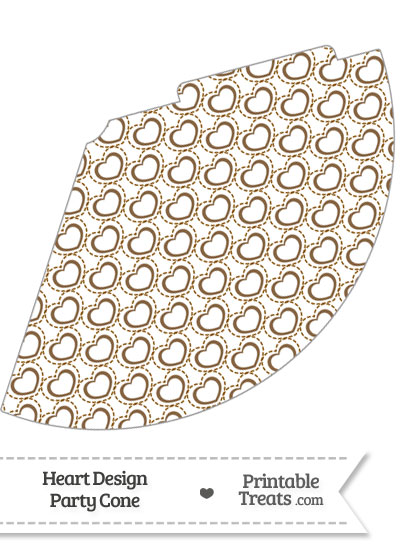 Brown Heart Design Party Cone from PrintableTreats.com