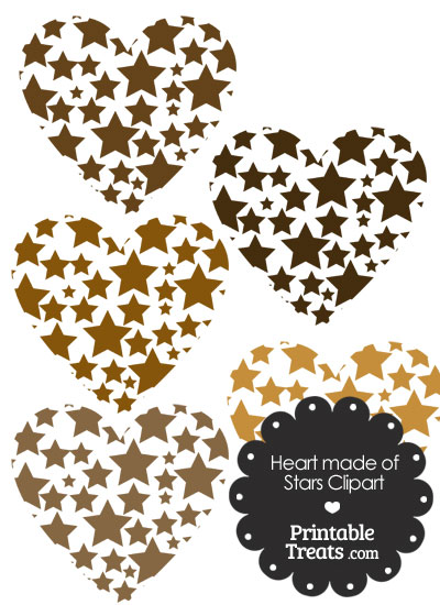 Brown Heart Made of Stars Clipart from PrintableTreats.com