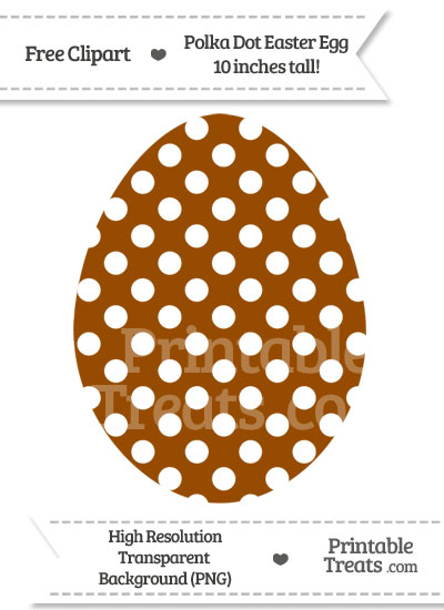 Brown Polka Dot Easter Egg Clipart from PrintableTreats.com