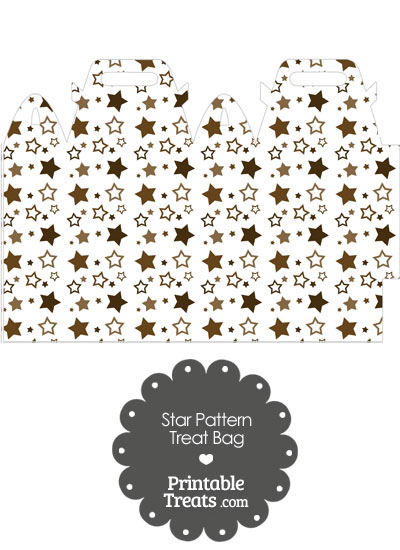 Brown Star Pattern Treat Bag from PrintableTreats.com