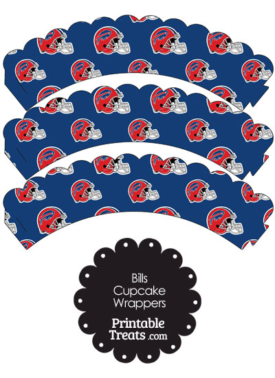 Buffalo Bills Football Helmet Scalloped Cupcake Wrappers from PrintableTreats.com