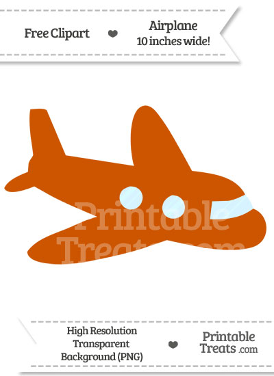 Burnt Orange Airplane Clipart from PrintableTreats.com