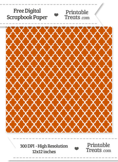 Burnt Orange Large Moroccan Tile Digital Paper from PrintableTreats.com