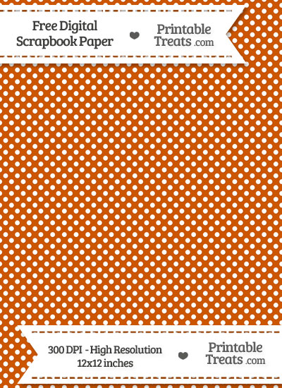 Burnt Orange Raised Mini Polka Dots Digital Paper from PrintableTreats.com