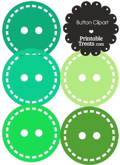 Button Clipart in Shades of Green from PrintableTreats.com