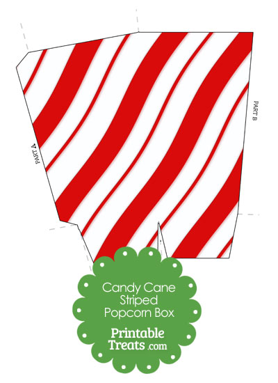 Candy Cane Stripes Popcorn Box from PrintableTreats.com