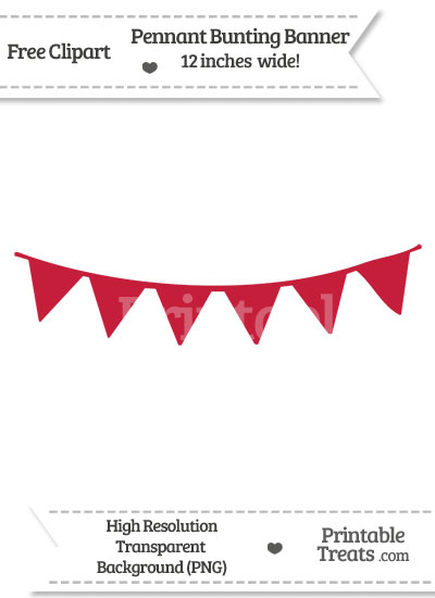 Cardinal Red Pennant Bunting Banner Clipart from PrintableTreats.com