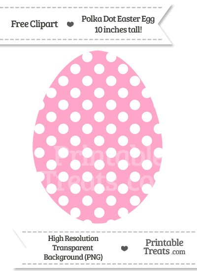 Carnation Pink Polka Dot Easter Egg Clipart from PrintableTreats.com