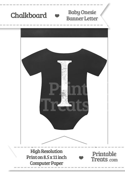 Chalkboard Baby Onesie Shaped Banner Letter I from PrintableTreats.com