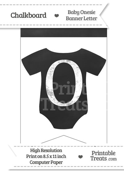 Chalkboard Baby Onesie Shaped Banner Letter O from PrintableTreats.com