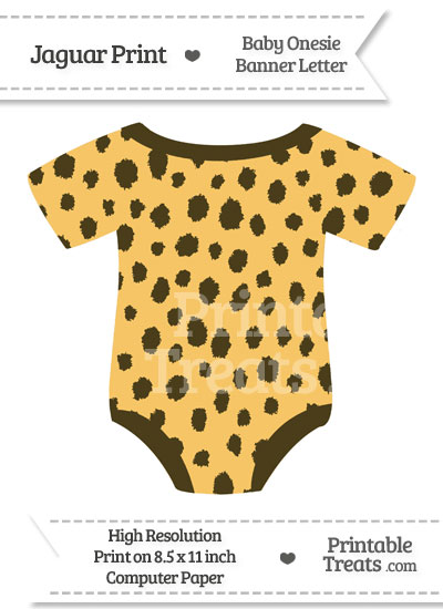 Cheetah Print Baby Onesie Shaped Banner Blank Spacer Flag from PrintableTreats.com