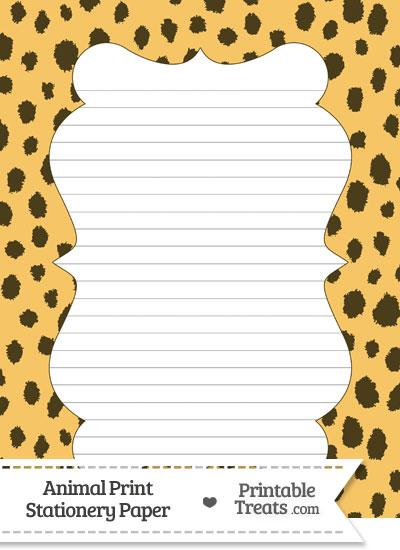 Cheetah Print Stationery Paper from PrintableTreats.com