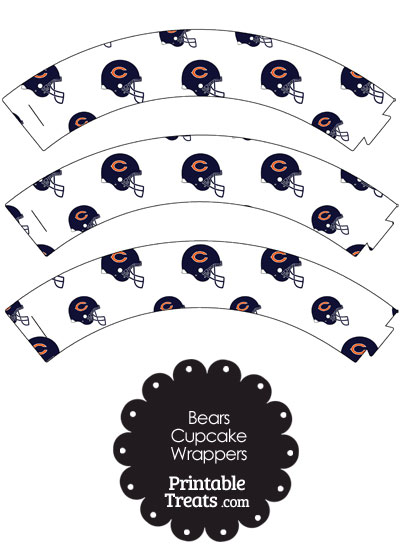 Chicago Bears Football Helmet Cupcake Wrappers from PrintableTreats.com