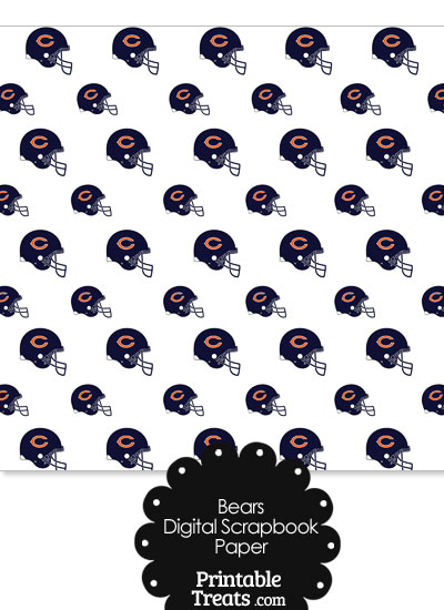 Chicago Bears Football Helmet Digital Paper from PrintableTreats.com