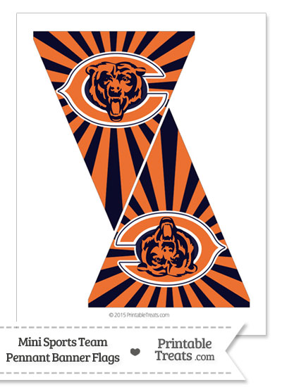 Chicago Bears Mini Pennant Banner Flags from PrintableTreats.com