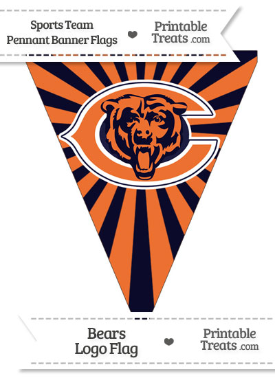 Chicago Bears Pennant Banner Flag from PrintableTreats.com