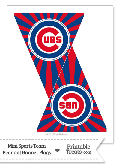 Chicago Cubs Mini Pennant Banner Flags from PrintableTreats.com