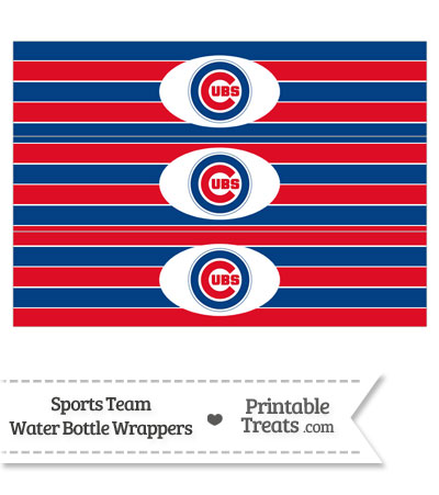 Chicago Cubs Water Bottle Wrappers from PrintableTreats.com