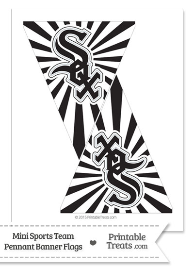 Chicago White Sox Mini Pennant Banner Flags from PrintableTreats.com