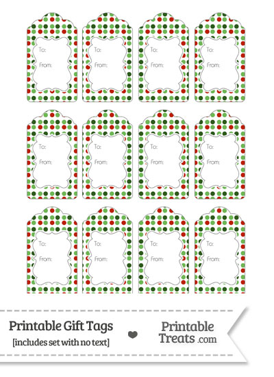Christmas Dots Gift Tags from PrintableTreats.com