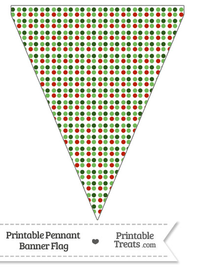 Christmas Dots Pennant Banner Flag from PrintableTreats.com