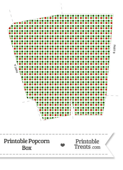 Christmas Dots Popcorn Box from PrintableTreats.com