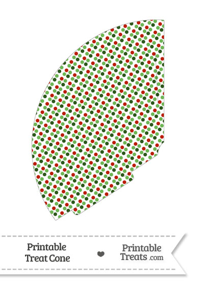 Christmas Dots Treat Cone from PrintableTreats.com