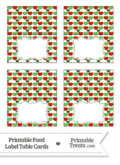 Christmas Hearts Food Labels from PrintableTreats.com