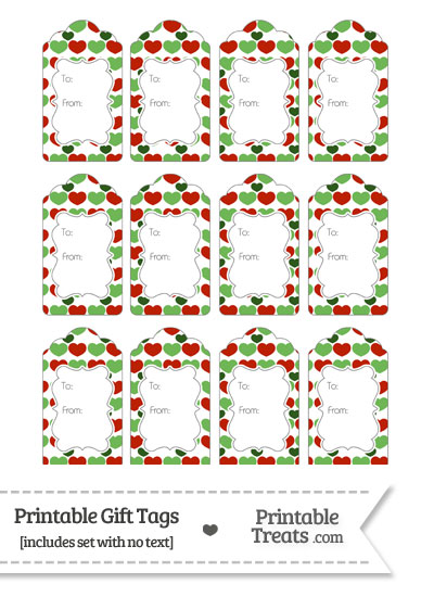 Christmas Hearts Gift Tags from PrintableTreats.com