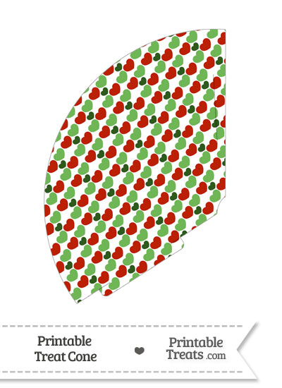 Christmas Hearts Treat Cone from PrintableTreats.com