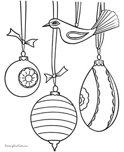 christmas ornament coloring sheet
