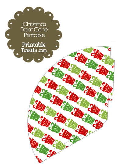 Christmas Presents Printable Treat Cone from PrintableTreats.com