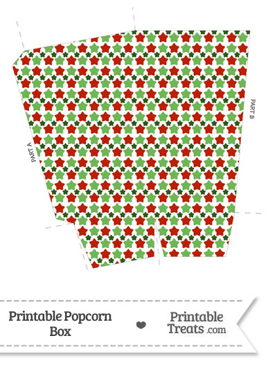 Christmas Stars Popcorn Box from PrintableTreats.com