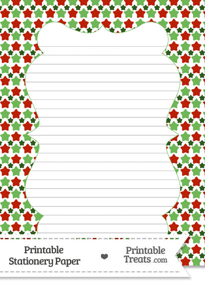 Christmas Stars Stationery Paper from PrintableTreats.com