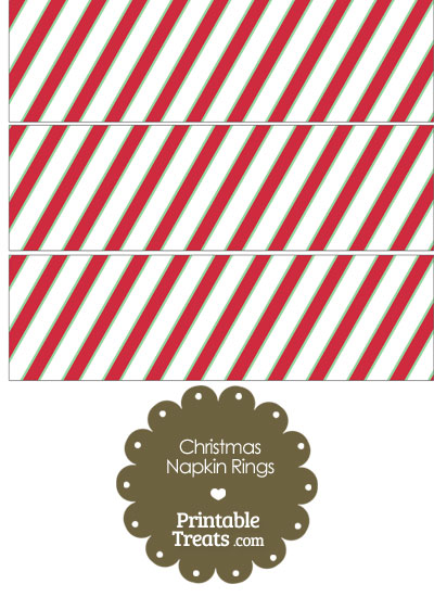 Christmas Stripes Napkin Rings from PrintableTreats.com